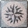 LBSIGN Rosone Per Pavimenti 66x66 In Mosaico Di Marmo Su Rete Rosa Grigio