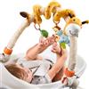 TUMAMA 2-In-1 Giochi Spirale Passeggino e Arco Viaggio Per Neonato 0 3 6 9 Mesi, Peluche Serpente Passeggino Giocattolo Gioco Per Neonati Bambina Ragazzo, Auto Carrozzina Attività Con Sonaglio Teether
