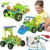 BRUKUSUR BURKUSUR Giochi Costruzioni per Bambini Regalo 3 4 5 6 anni, 3-in-1 STEM Kit di Costruzione Piestre Giocattoli da Ragazzi e Ragazze Giocattolo Educativo Regalo Creativo Piestre per Bambini
