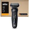 Braun Serie 5 Rasoio Elettrico Barba, Wet&Dry, Regolabarba Uomo, Rasoio Barba, 50 min Di Utilizzo, Senza Fili, 100% Impermeabile, Regolabarba Braun, 52-N1000SI, Nero