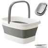 AXLOFO Vasca per pediluvio pieghevole per piedi in ammollo, secchio in plastica con manici e agopunto massaggiante per alleviare il dolore, pedicure, trattamenti spa a casa (white)