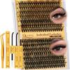 QUEWEL Extension Ciglia, 280PCS Kit Extension Ciglia 30+40D Lunghezze Miste 12-18mm, Ciglia Spesse con Colla e Sigillante, Pinzetta - Facile Fai Da Te a Casa (Kit 30+40D)