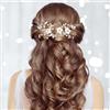 LECTNORE Pettini per capelli da sposa, fermaglio per capelli con fiori - Elegante fermaglio per capelli per donne e ragazze, accessori da sposa (oro)