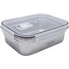 Nerthus FIH 1514 lunch box acciaio inox rettangolare 800 ml ermetica adatta microonde ideale per trabajo oficina
