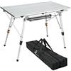 Sportneer Tavolo da Campeggio Pieghevole 90×52 cm, Tavolo Pieghevole con Altezza Regolabile, Telaio in Alluminio, Piano Arrotolabile, Tavolo Portatile per Campeggio, Picnic e Outdoor