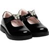 Lelli Kelly Delilah 3 - Scarpe da scuola in pelle verniciata con ciondolo a forma di farfalla, Vernice nera, 27 EU