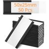 Esforzarse Confezione Da 50 Supporti Magnetici Per Etichette, Magneti Per Lavagna Magnetica, Etichette Per Barattoli, Scaffale Plastica Con Porta Carte Dati Magnetiche Con Protezioni(7,6 X 2,5 Cm