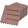NAIZY Piastrelle per terrazze in legno 30x30cm Pavimenti in WPC Tavole in plastica effetto legno da assemblare per giardino balcone terrazza (22 pezzi per 2m2, marrone)