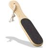 PARENCE.- Grattugia in Legno - Lima per Piedi con Calli e Pelle Morta - Grattugia Bifacciale con Peeling con Corda Appesa - Accessori per Pedicure per la Casa