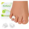 Bukihome Raddrizzatore per dita a martello - 6 Count Correttore per dita dei piedi,in morbido gel,riallinea piegate,arricciate,artigli,dita a martello,(White,Small)