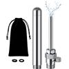 HardiValue Set soffione doccia in metallo per lavaggio intestinale con regolatore di flusso, unisex, per la cura intima, per uomini e donne, inclusa borsa in velluto come accessorio doccia