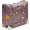 Stokke JetKids BedBox, Hazy Lilac - Valigia cavalcabile per bambini dai 2 ai 7 anni (fino a 35 kg) - Si trasforma in letto - Include materasso, adesivi decorativi e cinghia di trasporto regolabile