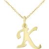 forme di Lucchetta - Ciondolo Lettera K Iniziale Nome in Oro Giallo 9 carati - Catenina d'oro 45cm, Collane d'Oro Vero per Regalo Donna Ragazza