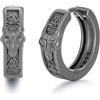 PARYFO Wolf, orecchini a cerchio in argento sterling 925, lupo nero, per uomo, orecchini a cerchio vichingo, nodo celtico, gioielli vichinghi, regalo per uomini e ragazzi, in argento sterling, 30mm