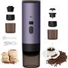 Kouamor 3 in 1 macchina per caffè portatile, 72 W caffettiera portatile, 12 V caffè espresso ricaricabile, USB caffettiere espresso con capsule, prenotazione dell'acqua 90 ml, per ufficio campeggio auto