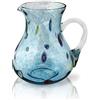 MAZZEGA ART & DESIGN - Caraffa in Vetro Soffiata e Lavorata a Mano con Murrine Murano - I Colori di Murano - Modello "brocca Ibiza 1 l.