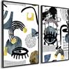 DekoArte - Quadri moderni soggiorno ARTE ASTRATTA PICASSO 50x70 cm x2 pezzi - Quadri con cornice nero incluso