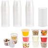 Surflyee 50 Pezzi Contenitori Plastica con Coperchio 100ML, Riutilizzabile Barattoli Trasparente per Alimenti, Ottimo per Salse, Zuppe, Condimenti, Creme, Bricolage