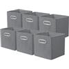 powerking Contenitore contenitore di stoccaggio in tessuto, 6 Pack pieghevole panno di stoccaggio Cube Organizer Cassetto con maniglia in metallo per armadio e giocattoli di stoccaggio, Grigio