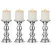 Nuptio Portacandele con Colonna in Argento, Centrotavola per Matrimoni Portacandele in Metallo per Candele 50mm Decorazione per Stand Ideale per Matrimoni Eventi Speciali Feste Soggiorno, 4 Pezzi
