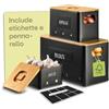 Praknu Set 3 Porta Patate Cucina - Contenitori Cipolle e Aglio Ventilati | Impilabili e con aerazione, gli ortaggi restano freschi molto più a lungo, coperchio in bambù FSC, etichette e penna incluse
