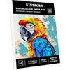 KINSPORY Carta acquarello A3, 30 fogli - 300 g/m², rilegati con colla, trama a grana fine per arte, album acquarello, disegno, schizzi e tecniche miste - 42 x 29,7 cm
