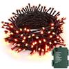 BrizLabs Halloween Luci Stringa Esterno, 10M 100 LED Autunnali Catena Luminosa Arancia Impermeabile 8 Modalità a Batteria Luce Catena Albero di Natale per Ringraziamento Camera Giardino Festive Nozze