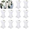 Pesonlook 10Pcs tovaglie da cocktail elasticizzate ad angoli quadrati in spandex 80x 110cm tavolo alto bianco attrezzato, tovaglia rotonda da cocktail per banchetti da cocktail per matrimoni da bar (bianco)
