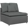 vidaXL Modulo Centrale Divano Modulare con Cuscini Grigio Scuro 100 cm, Divano componibile, Divano Centrale, Divano componibile Moderno