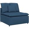 vidaXL Modulo Centrale Divano Modulare con Cuscini Blu 100 cm, Divano componibile, Divano Centrale, Divano componibile Moderno, Divano Centrale