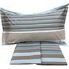 Mirabello Carrara Mirabello Completo Lenzuola letto Due piazze in fine Percalle di Cotone, Effetto copriletto con Doppia Balza Art. Pinstripe