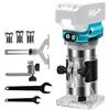 Anancyi Fresa a batteria per batteria Ma-kita da 18 V, 30000 giri/min, trimmer senza spazzole da 1/4, 6 mm e 8 mm, fresatrice compatta, fresatrice a batteria con una sola mano, trimmer a 6 velocità (senza