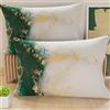 PETTI Artigiani Italiani - Coppia di Federe Cuscino 40x60 cm in Microfibra, Cuscini Arredo Camera da Letto, Divano, Salotto, Set 2 Fodere Copricuscino, Federa Marble Smeraldo, 100% Made in Italy