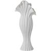 DRW Vaso da pavimento in ceramica con forma stilizzata in bianco sabbia e oro 19 x 12 x 46 cm