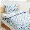 Amazon Basics - Set Copripiumino Reversibile in Microfibra per Bambini 100 x 135 cm e 1 Federa 40 x 60 cm per Culla, Motivo Avventura Cosmica