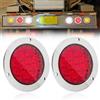 Biqing Rotondo Luci Posteriori per Rimorchio LED 24V, 4 Fanali LED Rimorchio 16LED Fanale Posteriore Freno Segnale di Girata Riflettore Luce per Camion,2pcs (Rosso)