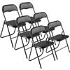 VEVOR Set di 6 Sedie Pieghevoli in Pelle con Struttura in Metallo Resistente e Cuscino Imbottito, Sedie Pieghevoli Portatili per Tavolo da Gioco, Sgabello Impilabile per Casa, Cortile, Feste, Nero