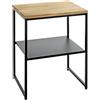 HAKU Tavolino in rovere massiccio con struttura in metallo nero Tavolino da salotto Tavolino da divano - Dimensioni: L 45 x A 60 x P 35 cm Stile: Moderno