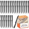 Sovica Coltelli da bistecca nero 24 pezzi dimensioni 22 cm lavabile in lavastoviglie