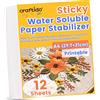 craftido A4 12PCS (29.7x21cm) Stabilizzatore per Ricamo Autoadesivo Idrosolubile Carta dissolvente stampabile, Peso Medio consentito per Stampare o disegnare Motivi, Ricamo a Macchina e a Mano