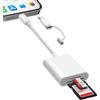 Avigers Lettore Schede SD per PC/iPhone/iPad/MacBook/Camera(porta Lightening e USB-C), Lettore SD Card con 2 Slot, Slot SD e Slot MicroSD, Lettore Scheda SD non necessita di driver, Plug and Play