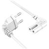 TECHZOCO Cavo di alimentazione IEC-320 C7 angolato, Cavo di Alimentazione Tipo C Euro, Sezione 0,75 mm², Compatibile con Samsung, Philips, LG Sony Sharp Panasonic LED TV Sky, Sky High Tech TV PS4, 2