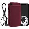 kwmobile Custodia Neoprene con Zip per Smartphone XL - 6,7/6,8 - Portacellulare a Tracolla - Porta Cellulare da Collo Universale - bordeaux