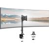 Putilsen Mount Braccio Monitor Scrivania per 17-49 Pollici Schermo Piatto e Curvo, Heavy Duty Supporto Monitor, Girevole Regolabile, Capacità fino a 20 kg,Vesa 75/100 mm, Nero