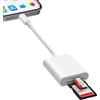 Avigers Lettore Schede SD per iPhone 5-14/iPad (porta Lightening), Lettore SD Card con 2 Slot, Slot SD e Slot MicroSD, Lettore Scheda SD non necessita di driver, Plug and Play