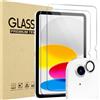 ProCase Pellicola iPad 10 Generazione 10,9 Pollici/iPad 11 Generazione A16 11 Pollici 2025 2 Pezzi con 1 Pezzi Protezione Obiettivo Fotocamera Abbinata ai Colori -Argento