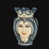 Ceramiche di Caltagirone Sofia Testa di Moro con Turbante h 25 cm — Donna, Mono Blu - Linea Mono Blu / Donna / 25 cm