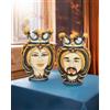 Ceramiche di Caltagirone Sofia Testa di Moro con Turbante h 25 cm — Donna, Blu e Arancio - Linea Blu e Arancio / Moro / 25 cm