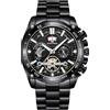 RORIOS Orologio Uomo Cronografo Analogico 30M Impermeabile Sportivo Watch Orologioes da Polso Movimento al Quarzo Classico Luminoso Nero