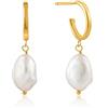 ANIA HAIE Orecchini a Cerchio da Donna, in Argento 925, Perle d'Acqua Dolce 32014654, Misura Unica, Metallo Non pregiato, Senza Gemstone